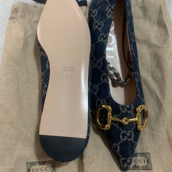 Gucci Denim Ballet Flat With Horsebit 'Blue' - Picture 2 of 3